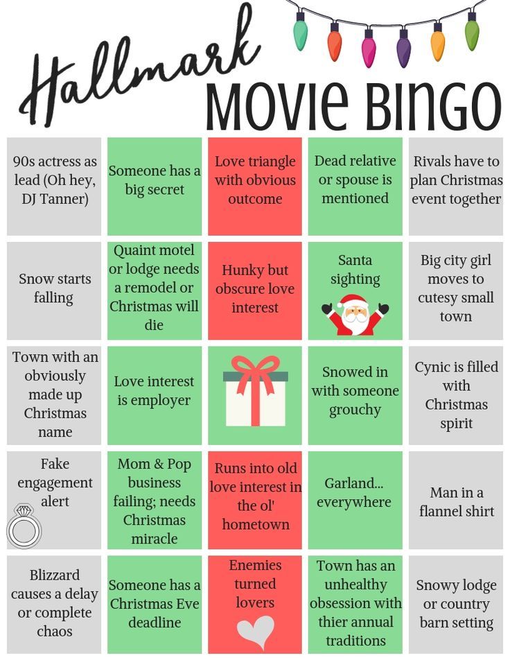 Free christmas movie bingo